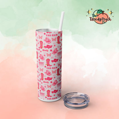 Pink Cowgirl 20z Tumbler with Straw