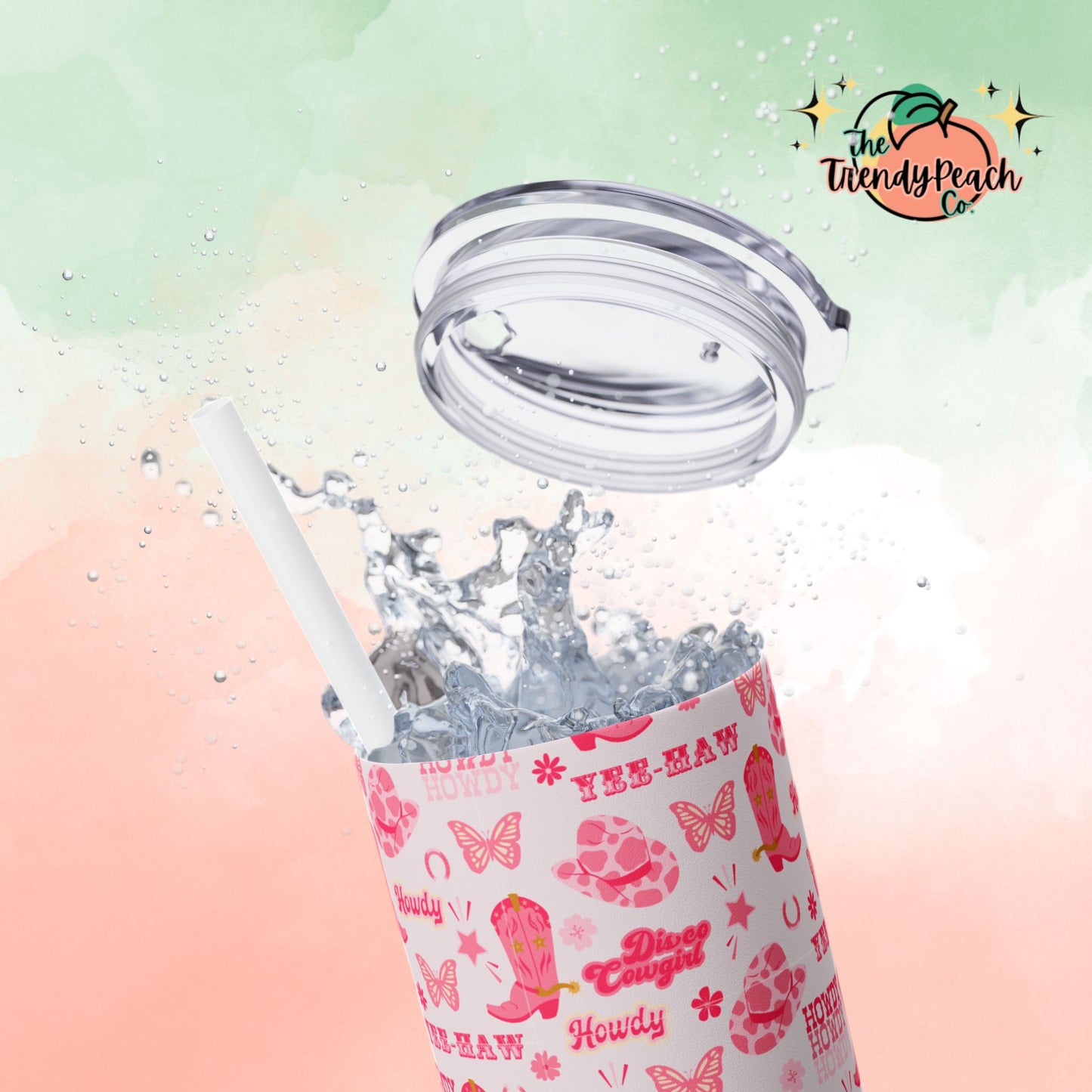 Pink Cowgirl 20z Tumbler with Straw