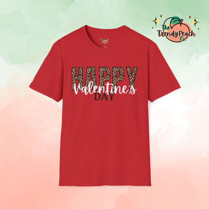 Leopard Happy Valentines Day Graphic Tee