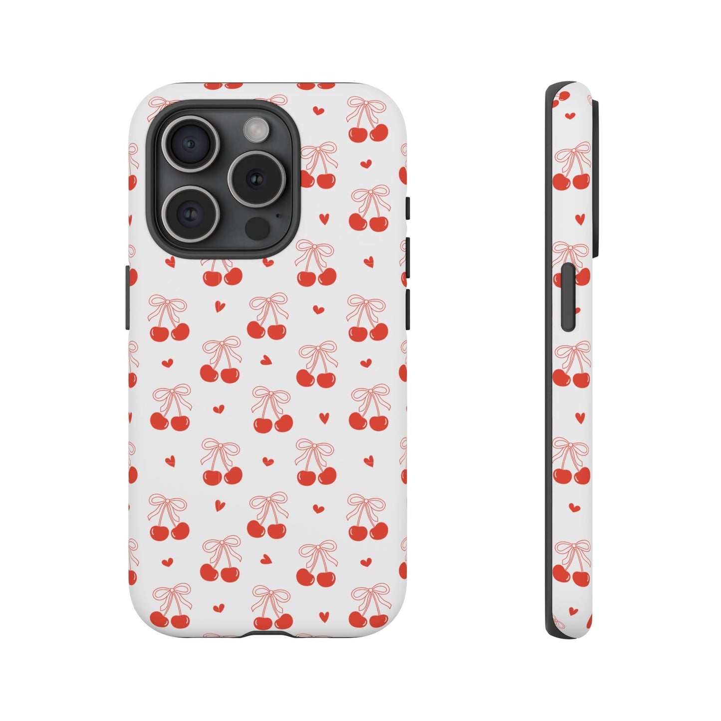 Cherry Bow & Hearts Dual Layer Phone Case