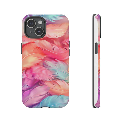 Rainbow Feather Dual Layer Phone Case