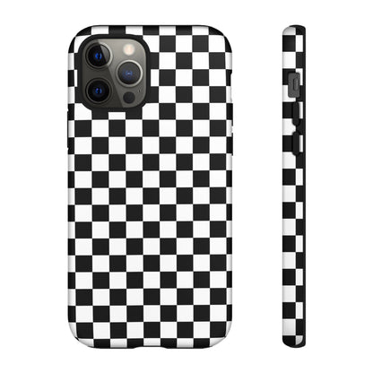 Black & White Checkered Dual Layer Phone Case