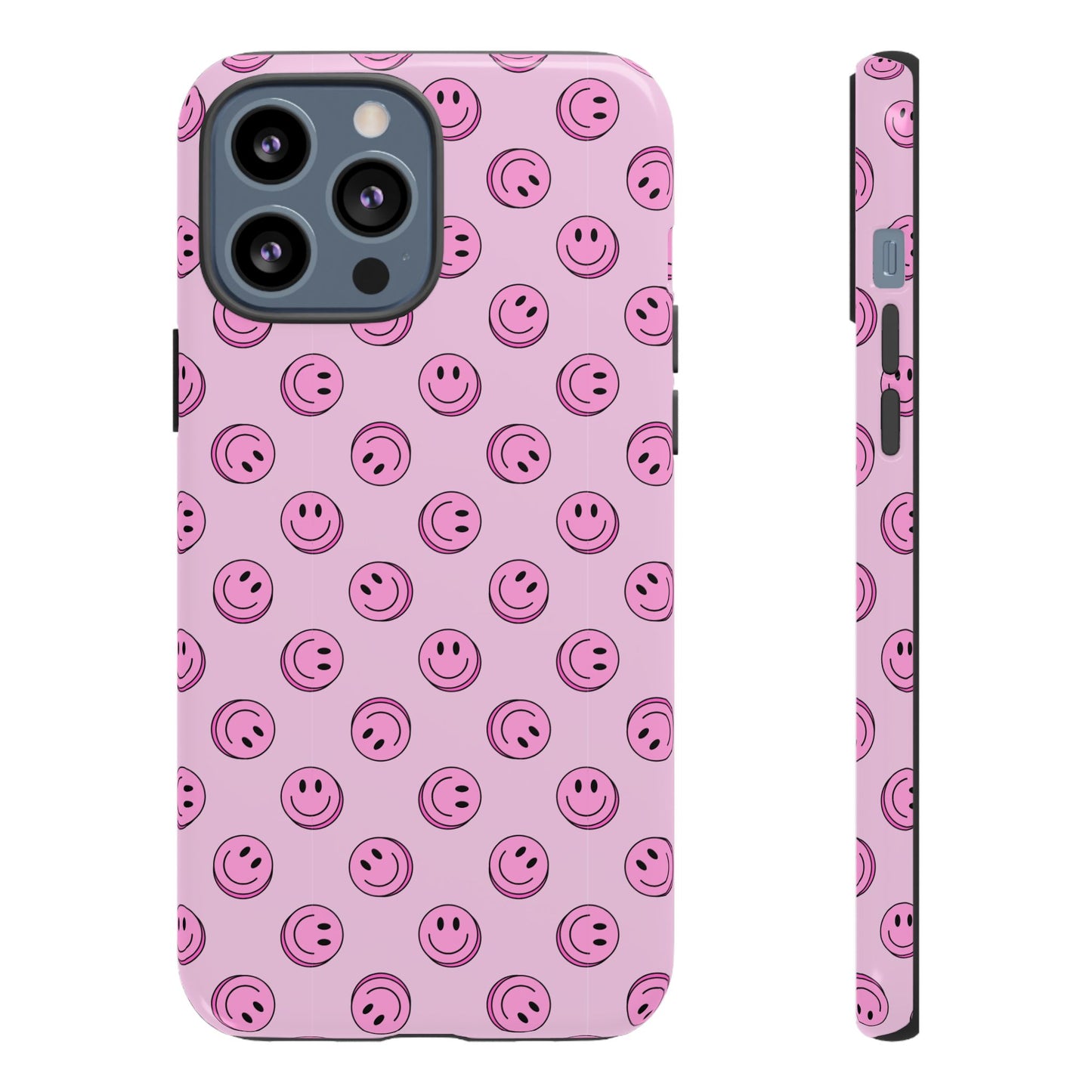 Pink Smiley Face Dual Layer Phone Case