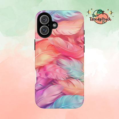 Rainbow Feather Dual Layer Phone Case