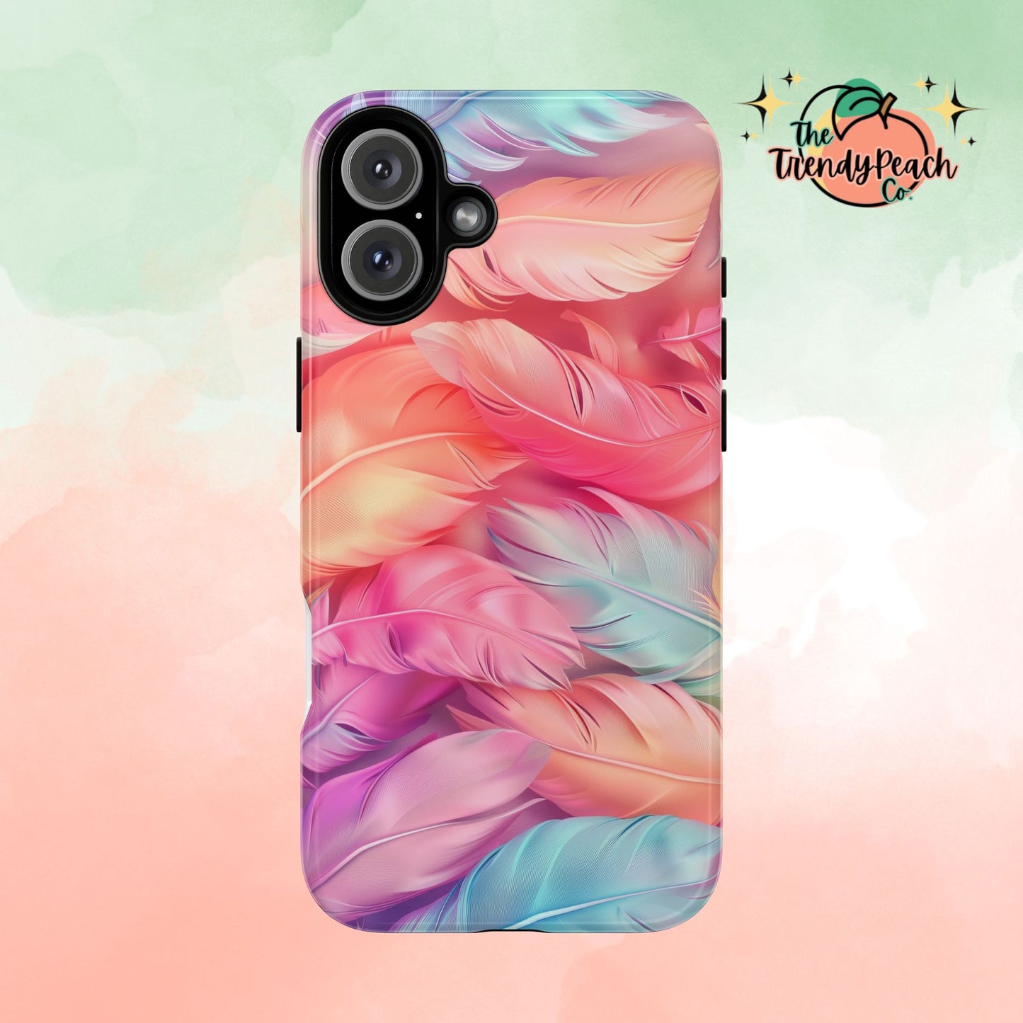 Rainbow Feather Dual Layer Phone Case