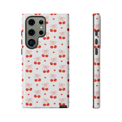 Cherry Bow & Hearts Dual Layer Phone Case