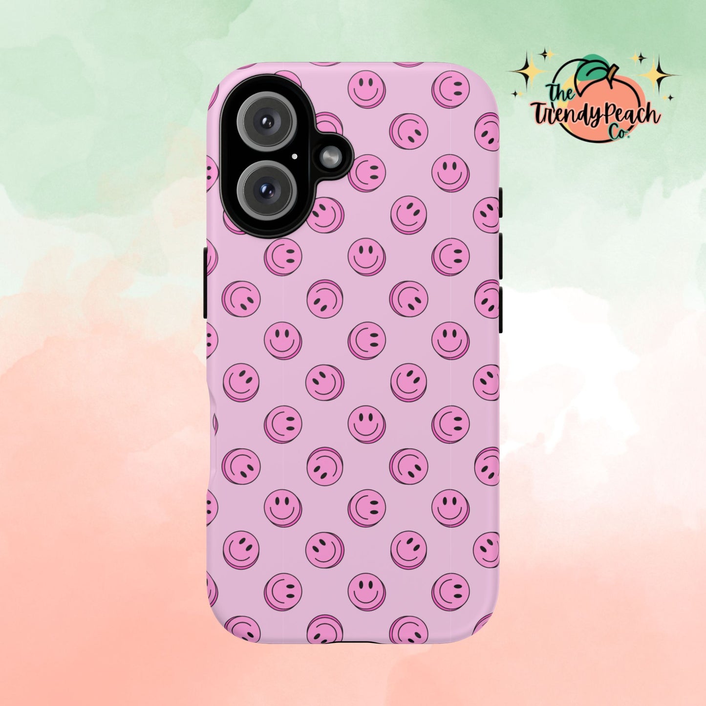 Pink Smiley Face Dual Layer Phone Case