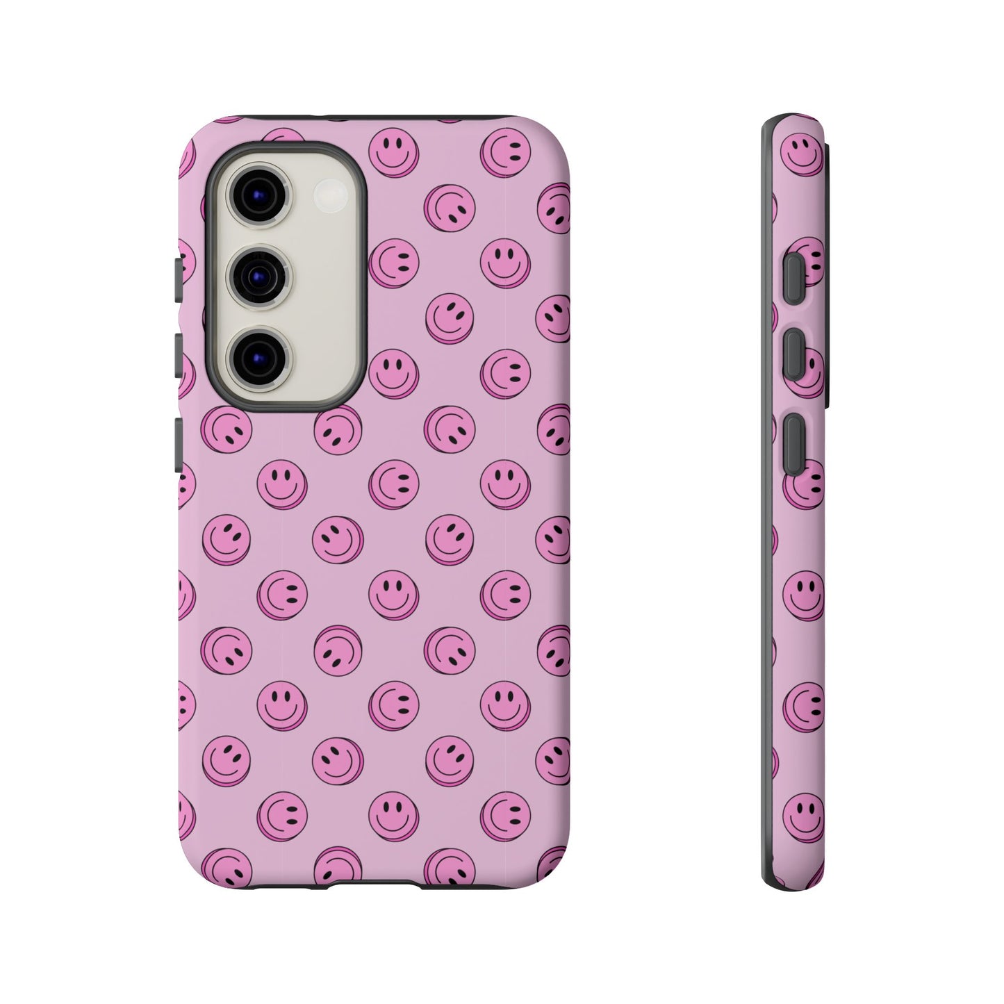 Pink Smiley Face Dual Layer Phone Case