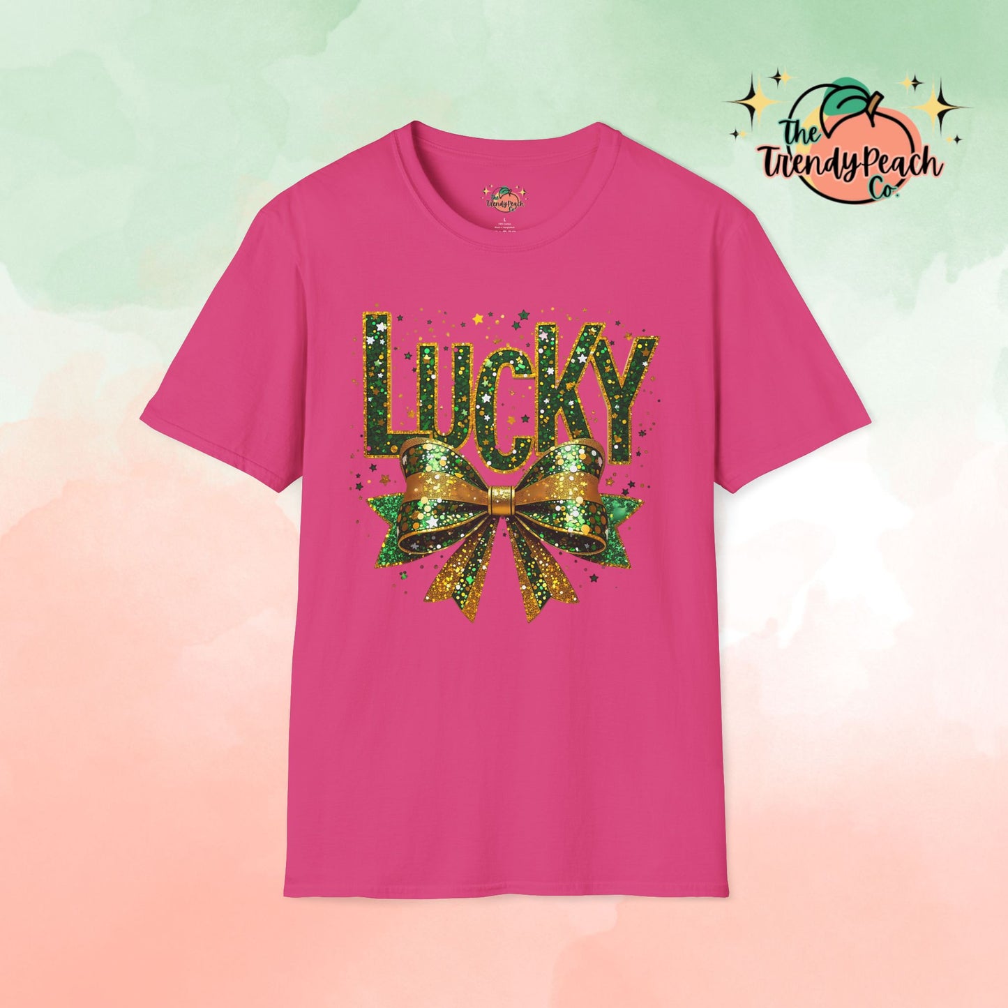 Lucky Glittery Bow St. Patrick's Day Graphic Tee