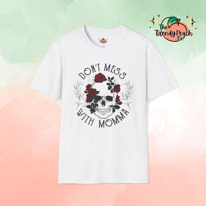 Don't Mess With Mama Floral Skull Graphic Tee