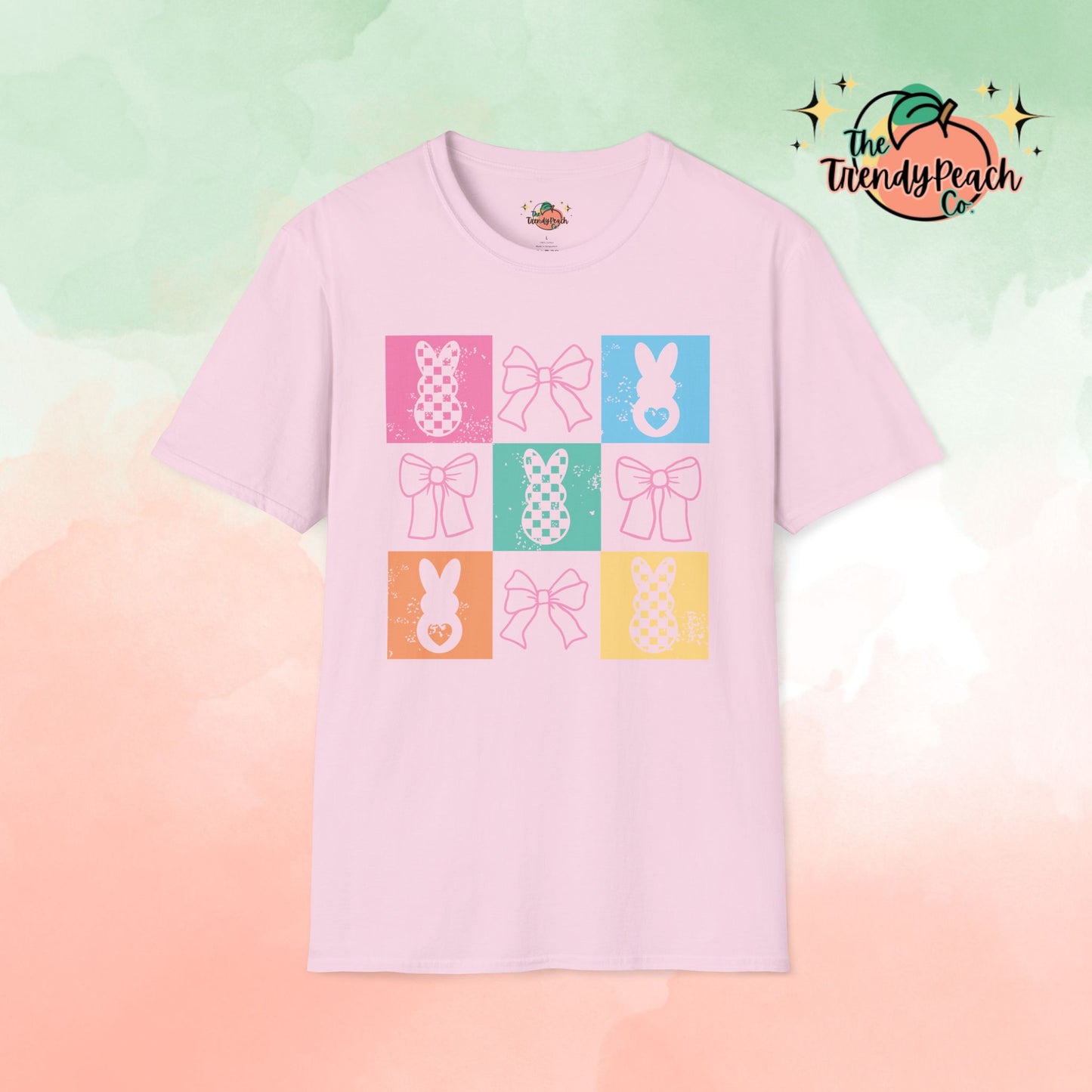 Retro Block Bows And Bunnies Easter Graphic Tee