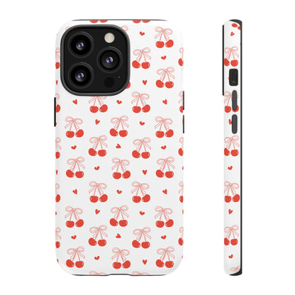 Cherry Bow & Hearts Dual Layer Phone Case