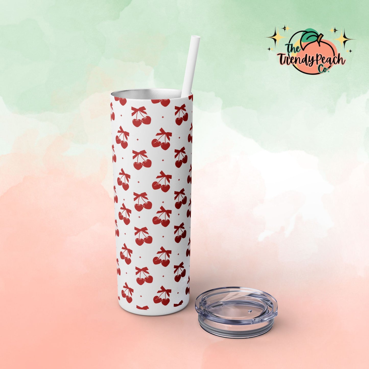 Red Cherries 20z Tumbler with Straw