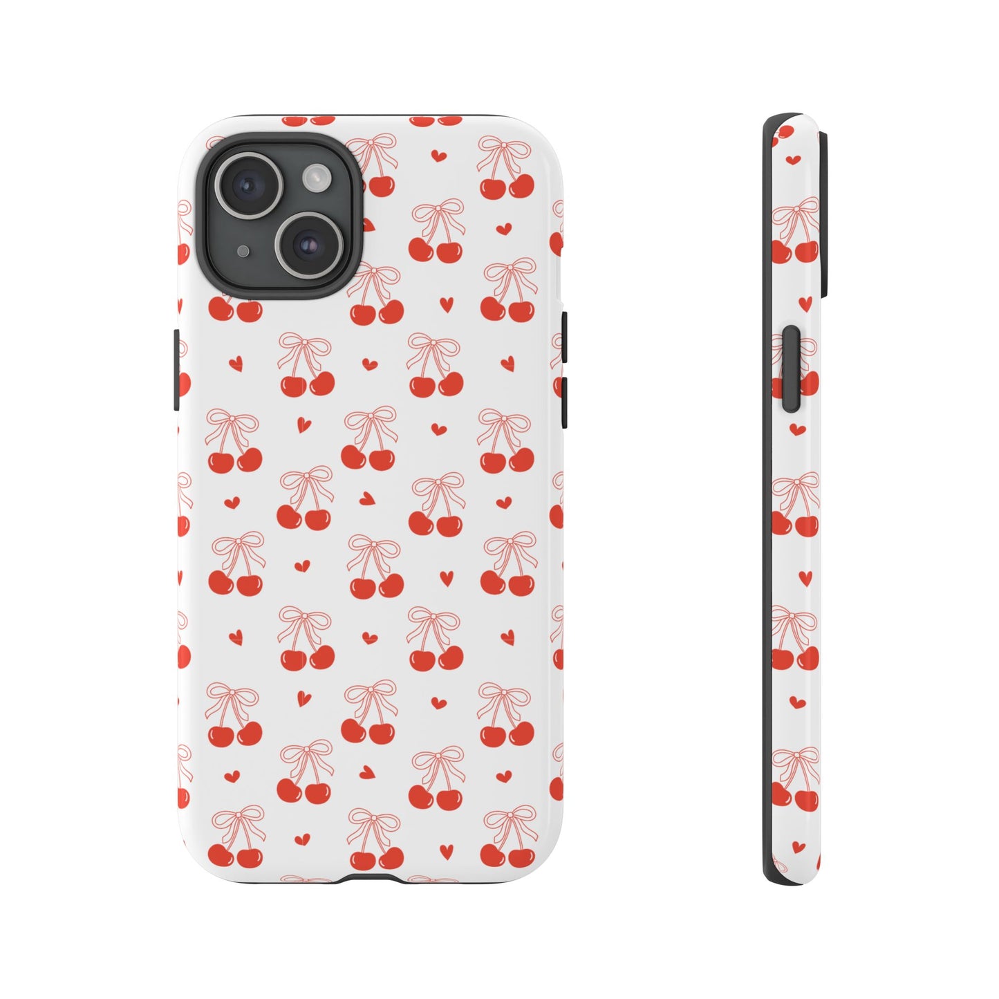 Cherry Bow & Hearts Dual Layer Phone Case