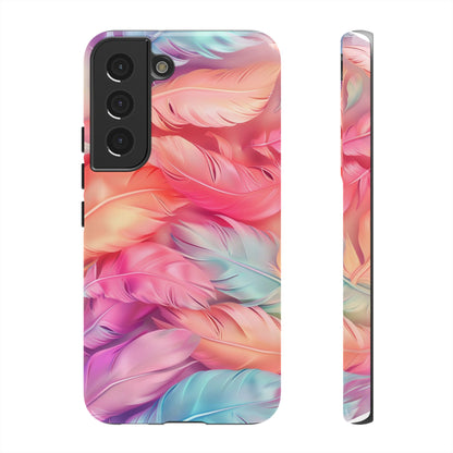 Rainbow Feather Dual Layer Phone Case