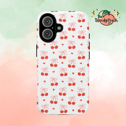 Cherry Bow & Hearts Dual Layer Phone Case