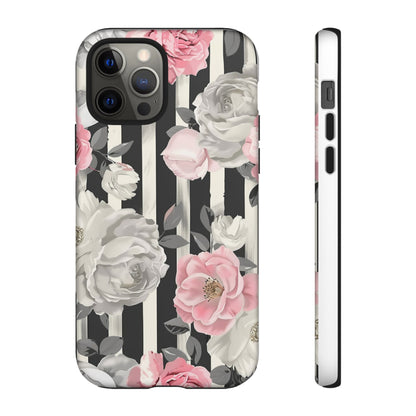 Stripes And Flowers Dual Layer Phone Case