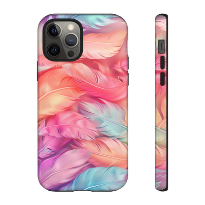 Rainbow Feather Dual Layer Phone Case