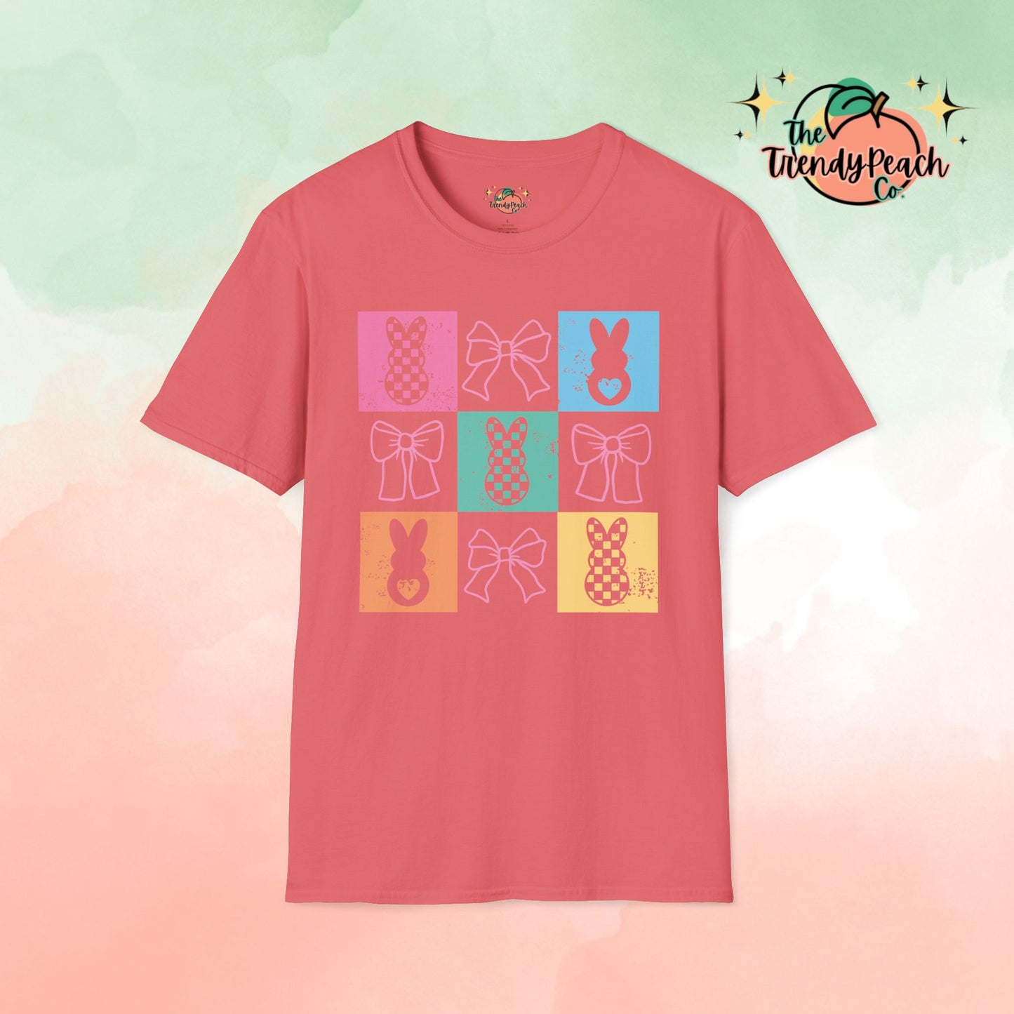 Retro Block Bows And Bunnies Easter Graphic Tee