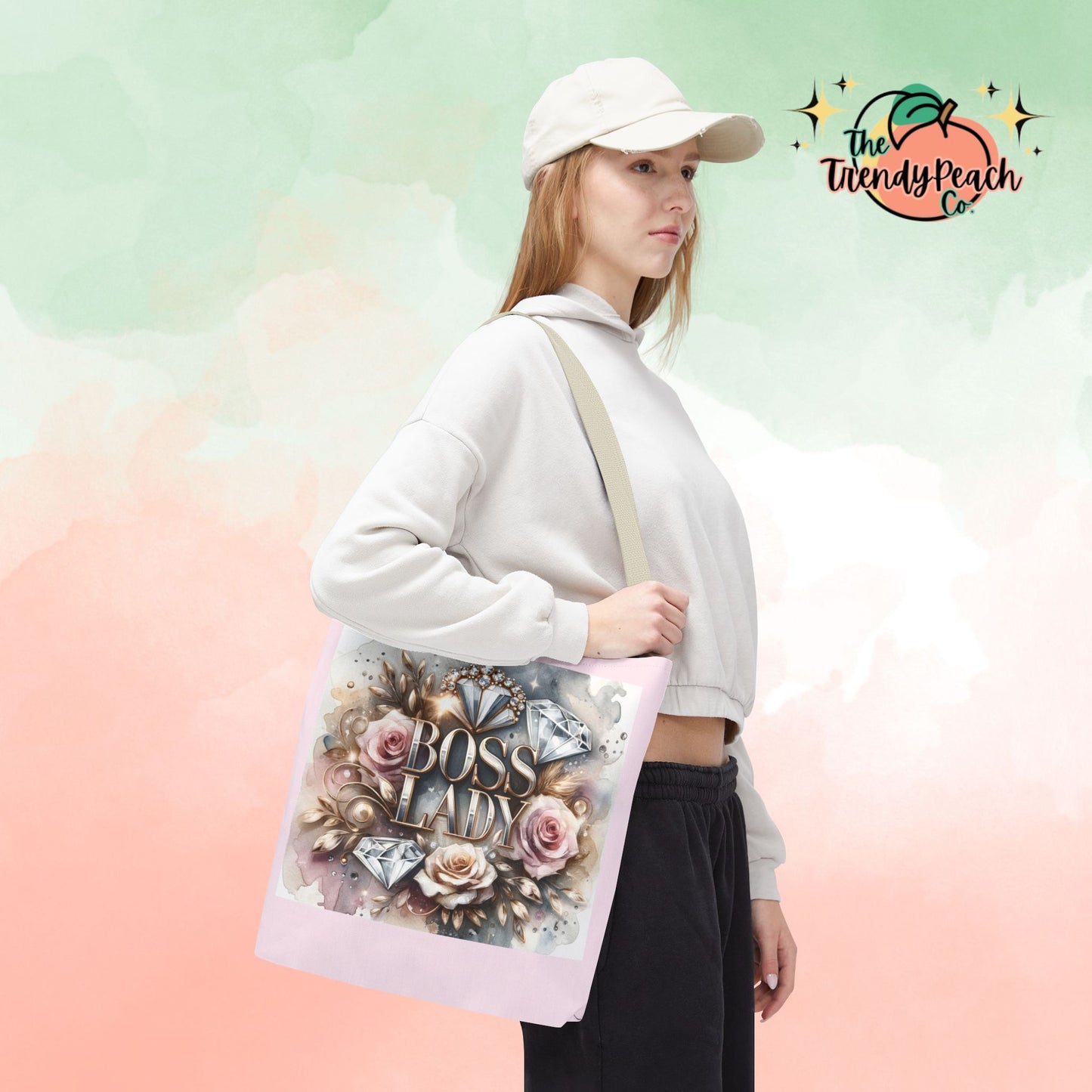 Boss Lady Diamond Floral Tote Bag