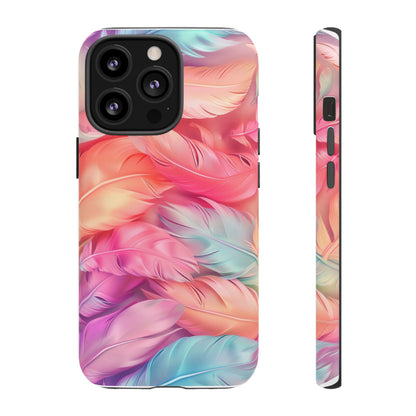 Rainbow Feather Dual Layer Phone Case