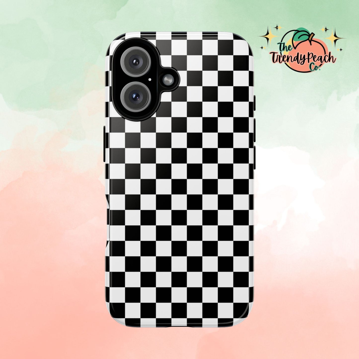 Black & White Checkered Dual Layer Phone Case