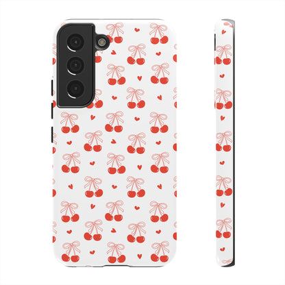 Cherry Bow & Hearts Dual Layer Phone Case