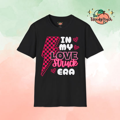 Pink Love Struck Checkered Valentines Day Graphic Tee