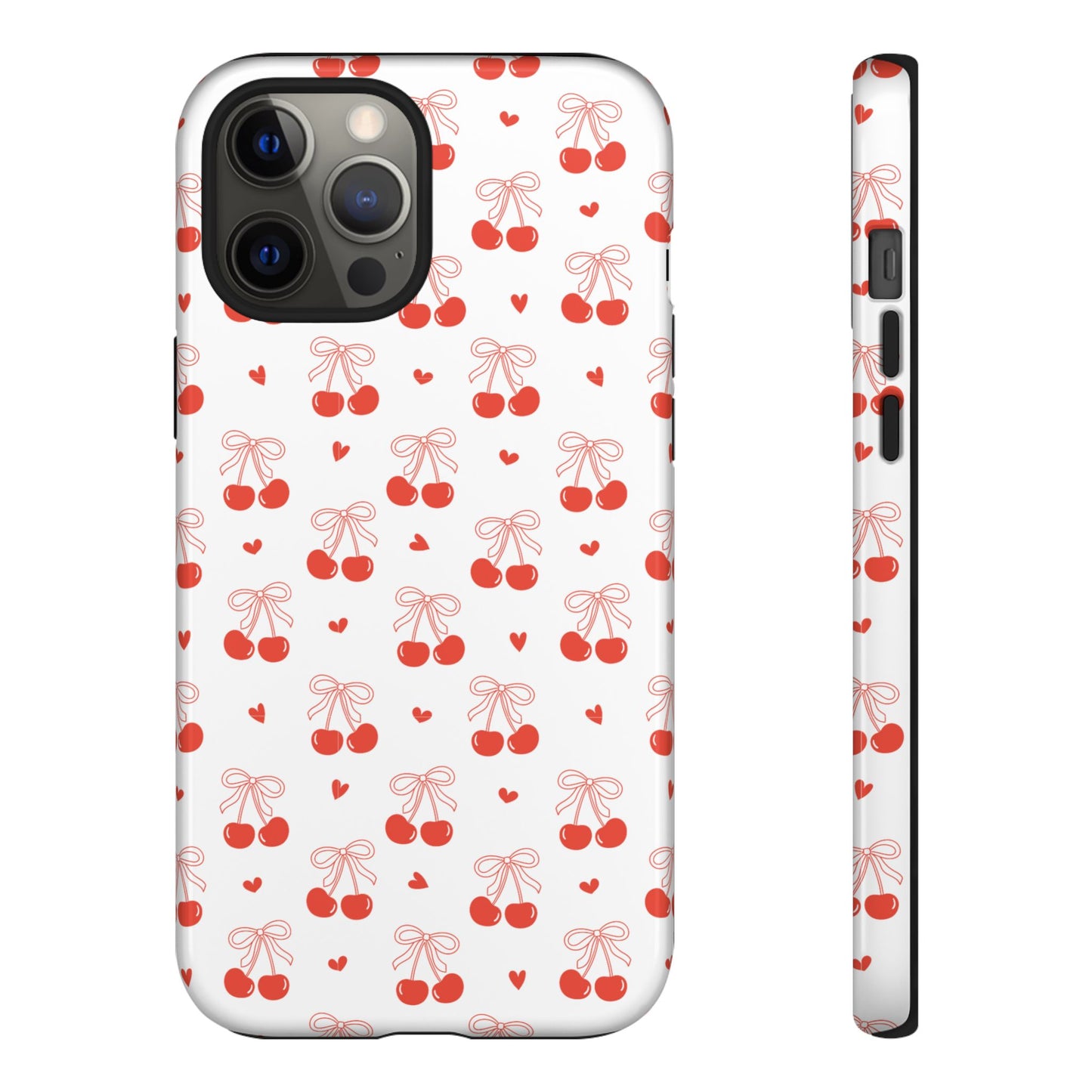 Cherry Bow & Hearts Dual Layer Phone Case