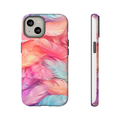 Rainbow Feather Dual Layer Phone Case