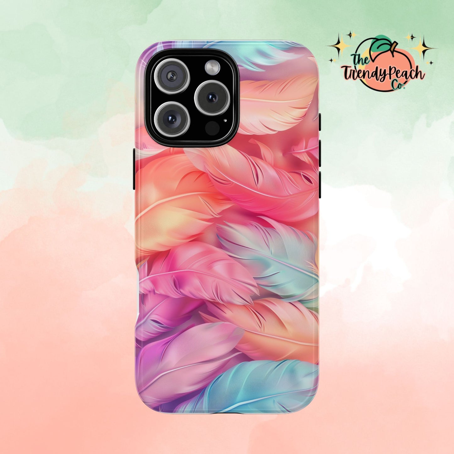 Rainbow Feather Dual Layer Phone Case