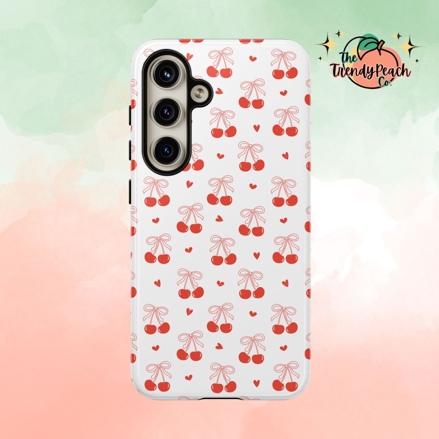 Cherry Bow & Hearts Dual Layer Phone Case