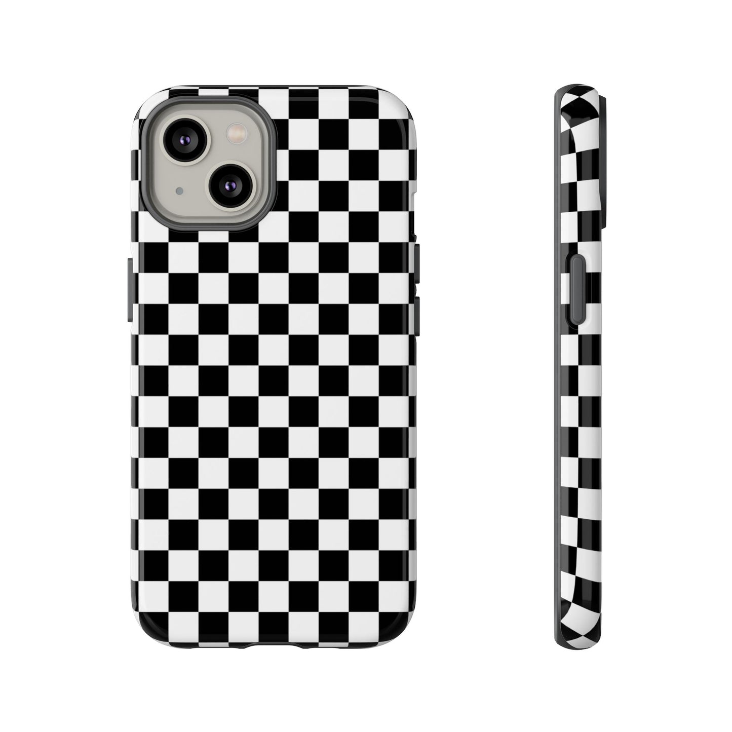 Black & White Checkered Dual Layer Phone Case