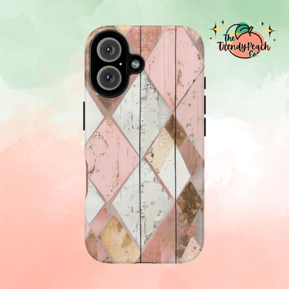 Rustic Gold And Pink Dual Layer Phone Case