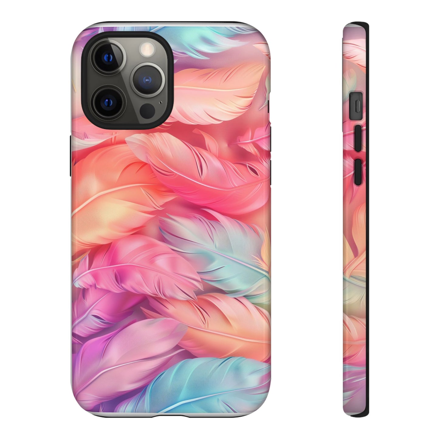 Rainbow Feather Dual Layer Phone Case