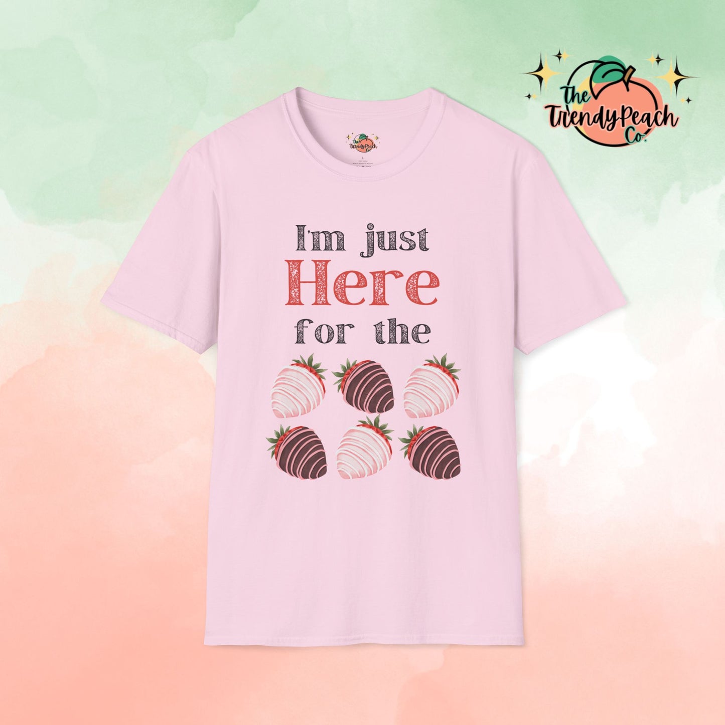 Here For The Chocolate Covered Strawberries Valentines Day Graphic Tee