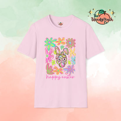 Retro Floral Trendy Bunny Easter Graphic Tee