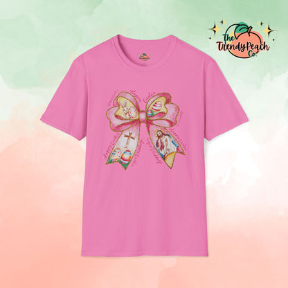 Easter-Themed Christian Bow Easter Graphic Tee