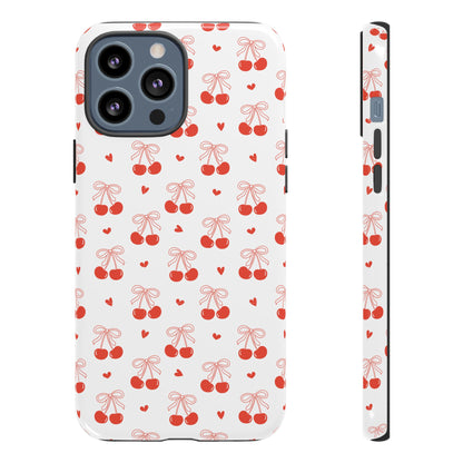 Cherry Bow & Hearts Dual Layer Phone Case