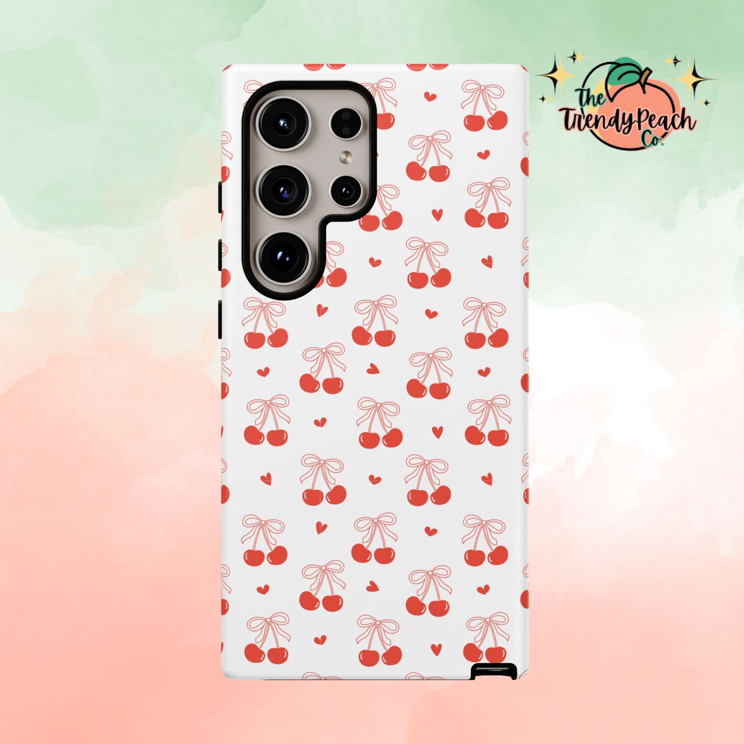 Cherry Bow & Hearts Dual Layer Phone Case