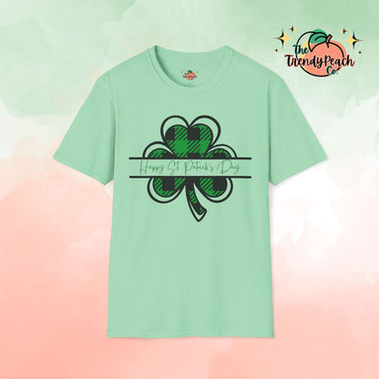 Happy St. Patrick's Day Plaid Shamrock Graphic Tee