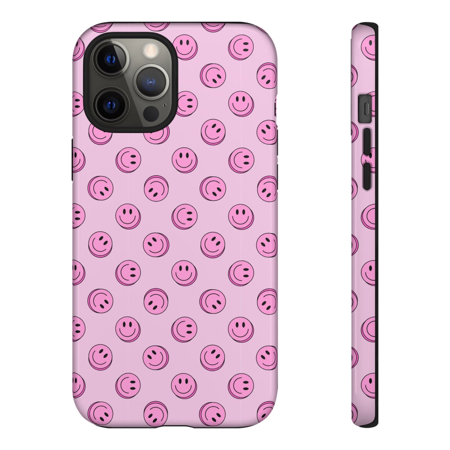 Pink Smiley Face Dual Layer Phone Case