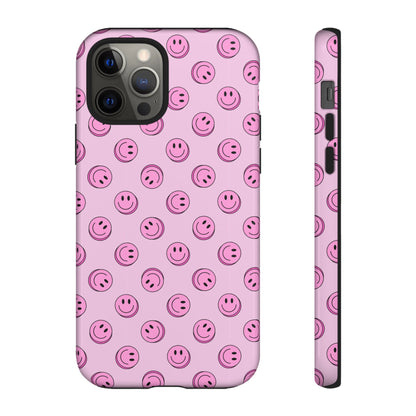 Pink Smiley Face Dual Layer Phone Case