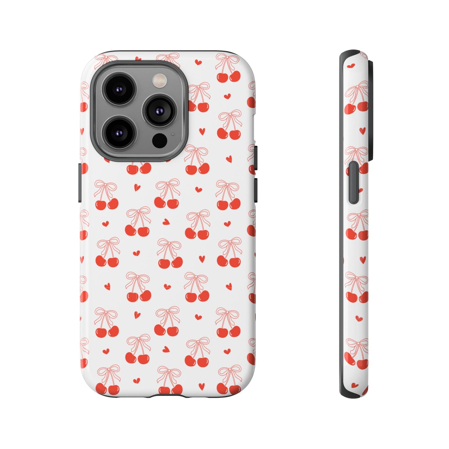 Cherry Bow & Hearts Dual Layer Phone Case