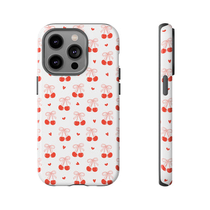 Cherry Bow & Hearts Dual Layer Phone Case