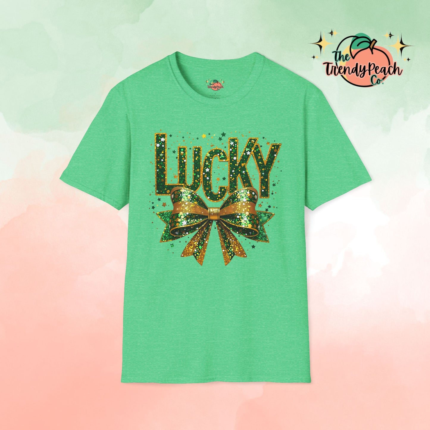 Lucky Glittery Bow St. Patrick's Day Graphic Tee