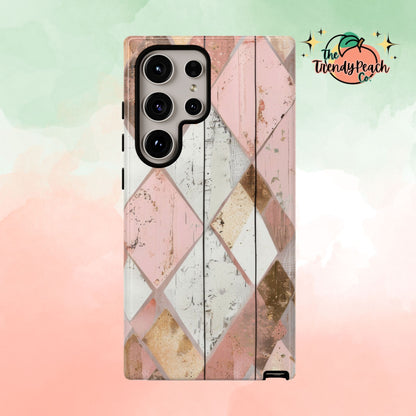 Rustic Gold And Pink Dual Layer Phone Case