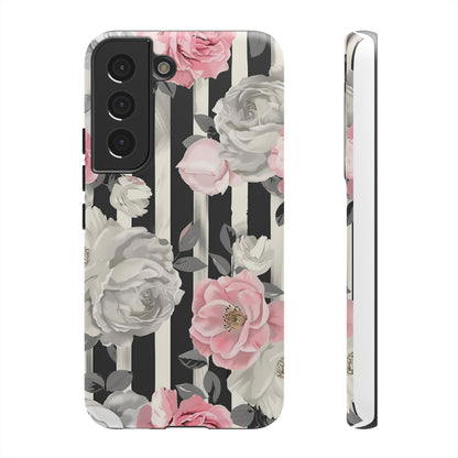 Stripes And Flowers Dual Layer Phone Case