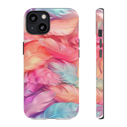 Rainbow Feather Dual Layer Phone Case