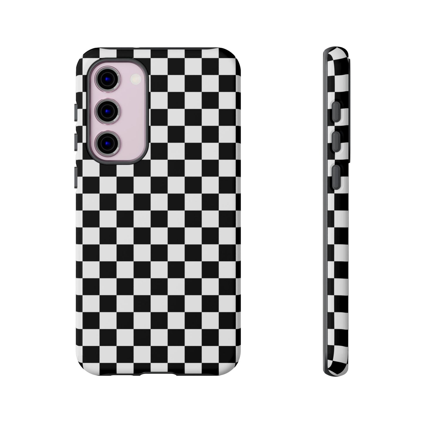 Black & White Checkered Dual Layer Phone Case